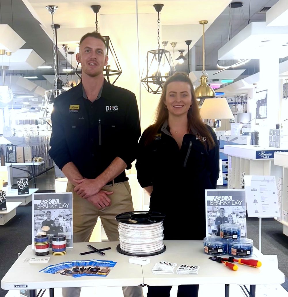 The DHG Electrical Services team at a Beacon Lighting Ask a Sparky Day